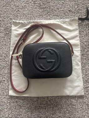 Gucci Blue Leather Crossbody Camera Bag